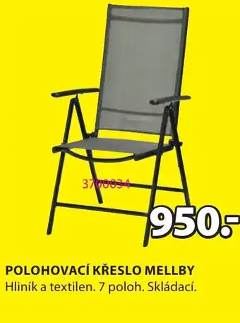 JYSK POLOHOVACÍ KŘESLO MELLBY Hliník a textilen. 7 poloh. Skládací. nabídka