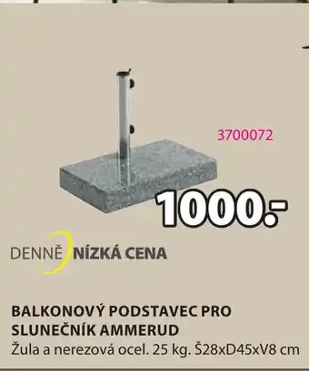 JYSK BALKONOVÝ PODSTAVEC PRO SLUNEČNÍK AMMERUD nabídka