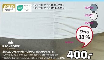 JYSK ŽERZEJOVÉ NAPÍNACÍ PROSTĚRADLO JETTE 100% nabídka