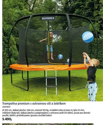 Trampolína premium s ochrannou sítí a žebříkem