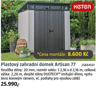 Bauhaus Plastový zahradní domek Artisan 77 nabídka