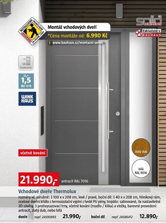 Bauhaus Vchodové dveře Thermolux nabídka
