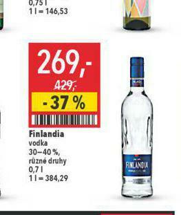 Globus Finlandia vodka nabídka