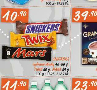 Terno Snickers, twix, mars nabídka