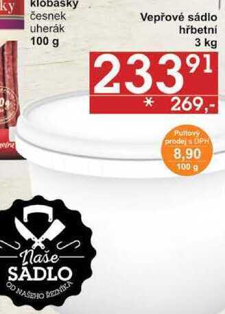 Jip Vepřové sádlo hřbetní, 3 kg nabídka