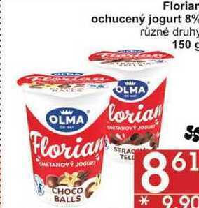 Jip Florian ochucený jogurt 8% různé druhy, 150 g nabídka
