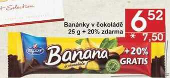 Jip Figaro banánky v čokoládě 25 g + 20% zdarma nabídka