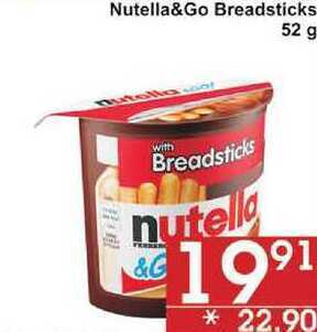 Jip Nutella&go breadsticks, 52 g nabídka