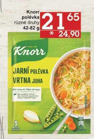Jip Knorr polévka různé druhy, 42-82 g nabídka