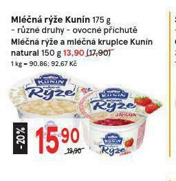 Žabka Mléčná rýže kunín nabídka