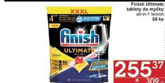 Jip Finish ultimate tablety do myčky all-in-1 lemon, 50 ks nabídka