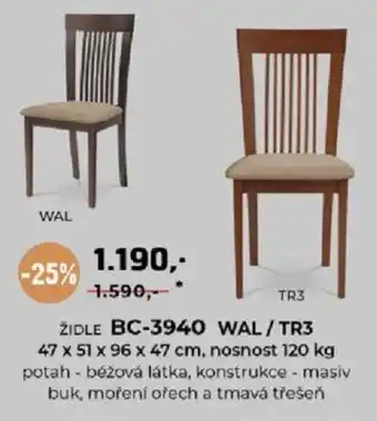 ŽIDLE BC-3940 WAL/TR3