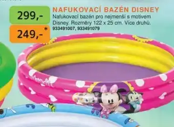 NAFUKOVACÍ BAZÉN DISNEY Nafukovací bazén pro nejmenší s motivem Disney. Rozměry 122 x 25 cm. Více druhů. 933491007, 933491079