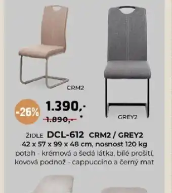 ŽIDLE DCL-612 CRM2/ GREY2