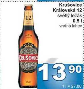 Jip Krušovice královská 12 světlý ležák 0,5l nabídka