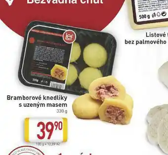 Billa Bramborové knedlíky s uzeným masem nabídka