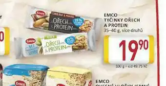 Billa Emco tyčinky ořechy a protein nabídka