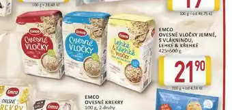 Billa Emco ovesné vločky jemné s vlákninou nabídka