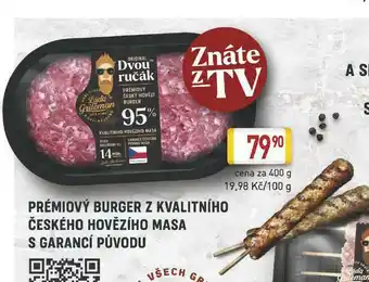 Billa Prémiový burger z kvalitního českého hovězího masa nabídka