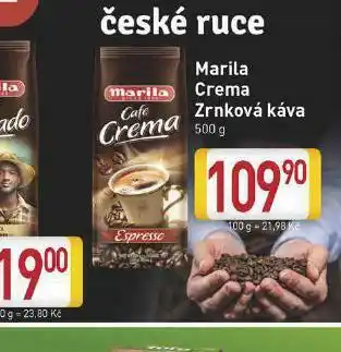 Billa Marila crema zrnková káva nabídka