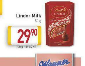 Billa Lindor milk nabídka