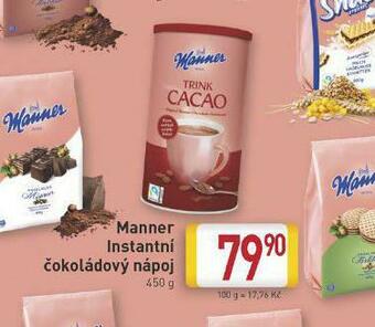 Billa Manner instantní čokoládový nápoj nabídka