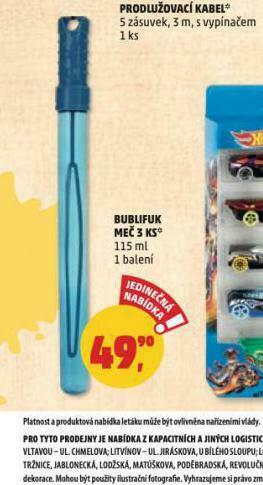 Penny Market bublifuk meč nabídka