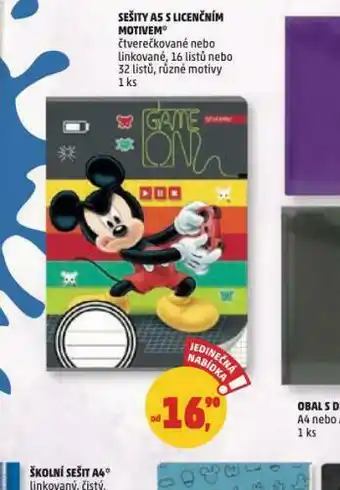 Penny Market Sešity s licenčním motivem nabídka