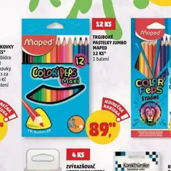 Penny Market Trojboké pastelky jumbo maped nabídka