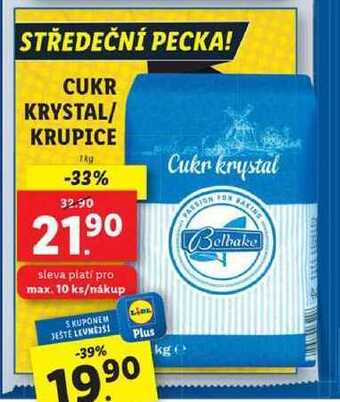 Lidl Cukr krystal/krupice, 1 kg nabídka
