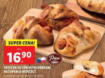 Lidl Šáteček se sýrovým párkem, kečupem a hořčicí, 90 g nabídka