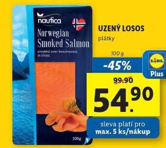 Lidl Uzený losos, 100 g nabídka