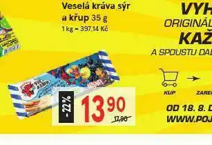 Veselá kráva sýr a křup