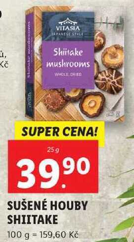 Lidl Sušené houby shiitake, 25 g nabídka