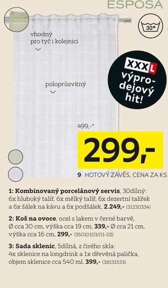 XXXLutz HOTOVÝ ZÁVĚS, CENA ZA KS nabídka