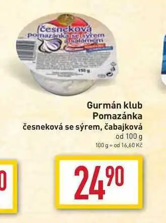 Billa Gurmán klub pomazánka česneková se sýrem 100 g nabídka