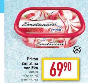 Billa Prima zmrzlina vanička 900 ml nabídka