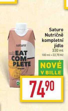 Billa Saturo nutričně kompletní jídlo 330 ml nabídka