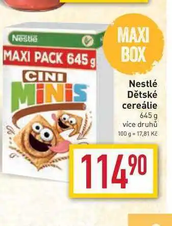 Billa Nestlé dětské cereálie 645 g nabídka
