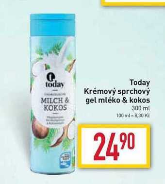 Billa Today krémový sprchový gel mléko & kokos 300 ml nabídka