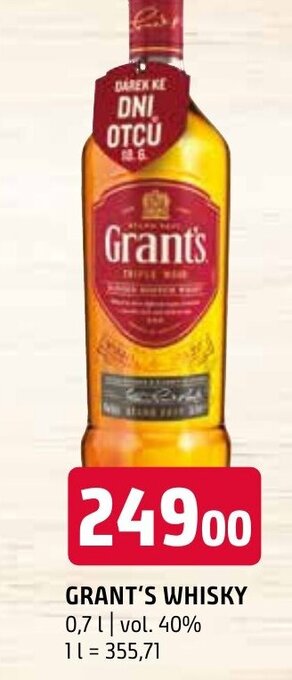 Terno GRANT'S WHISKY nabídka