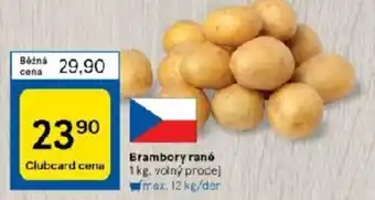 Tesco Brambory rané 1kg. volný prodej max. 12 kg/der nabídka