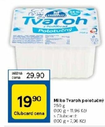Tesco Milko Tvaroh polotučný nabídka