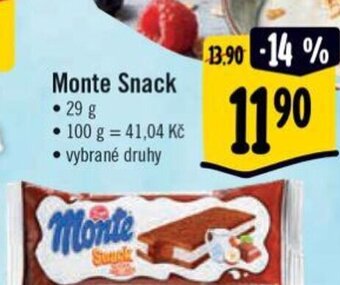 Albert Monte Snack nabídka