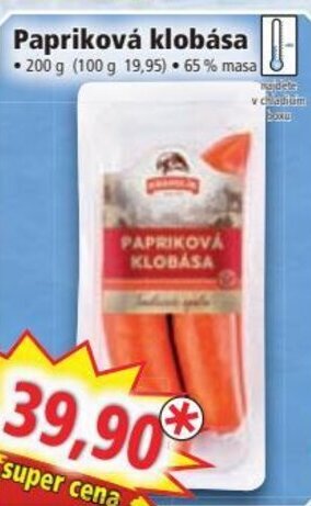 Norma Papriková klobása nabídka