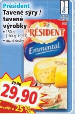 Norma Président Tavené sýry / tavené výrobky nabídka
