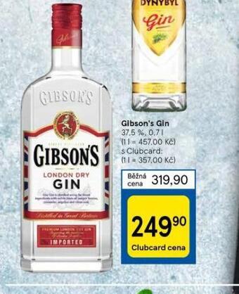 Tesco Gibson´s gin nabídka