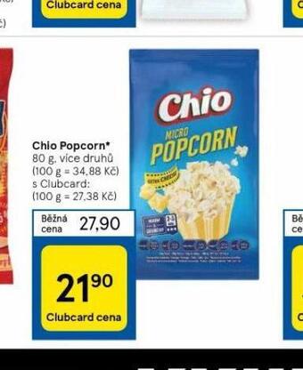 Tesco Chio popcorn nabídka