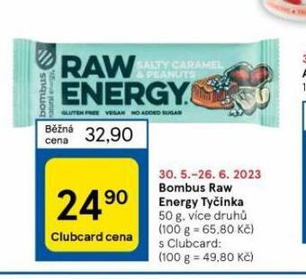 Tesco Bombus raw energy tyčinka nabídka