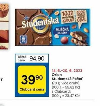 Tesco Orion studentská pečeť nabídka